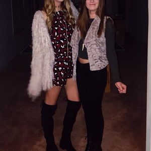 Red leopard print high neck romper